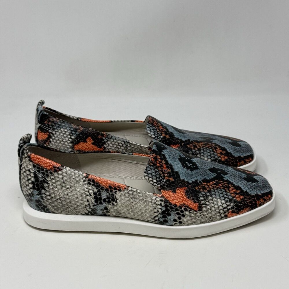 Franco Sarto Boston Shoes Womens 8.5 Multicolor Snakeskin Print Slip On Casual